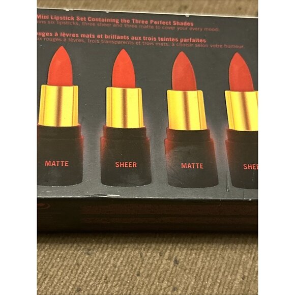 ULTRAFLESH Perfect Reds Set Of 6 Mini Lipsticks Matte & Sheer New In Sealed Box - Picture 7 of 8